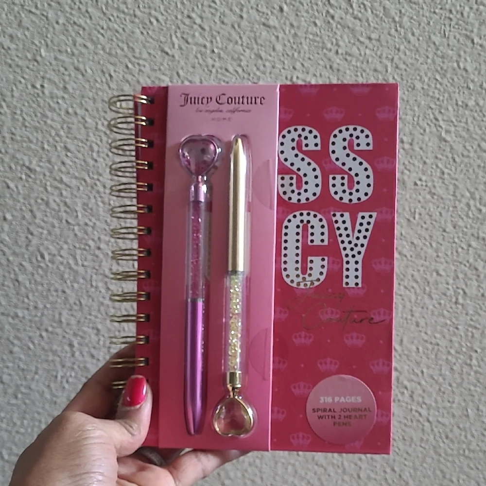 Juicy Couture Pink Glitter Journal Set